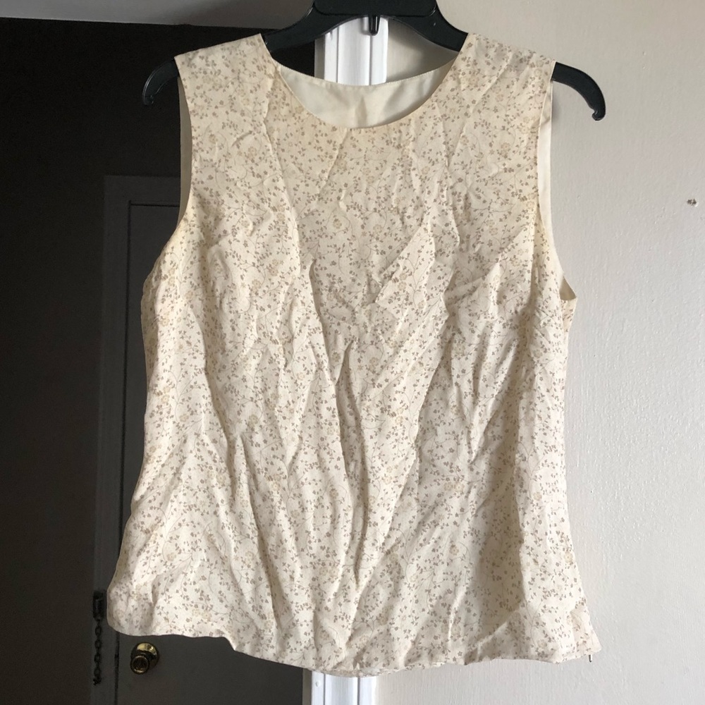 Floral zipped tank top